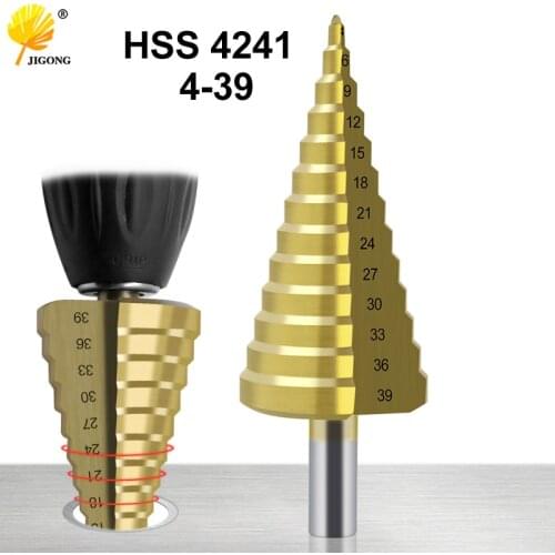 4-39 mm HSS Titanium Coated Step Drill Bit Drilling Power Tools for Metal High Speed Steel Wood Hole Cutter Cone Drill