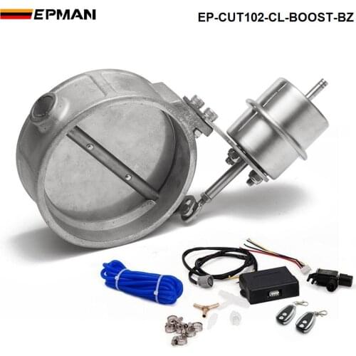 Exhaust Control Valve With Boost Actuator Cutout 102mm Pipe Close with Wireless Remote Controller Set EP-CUT102-CL-BOOST-BZ