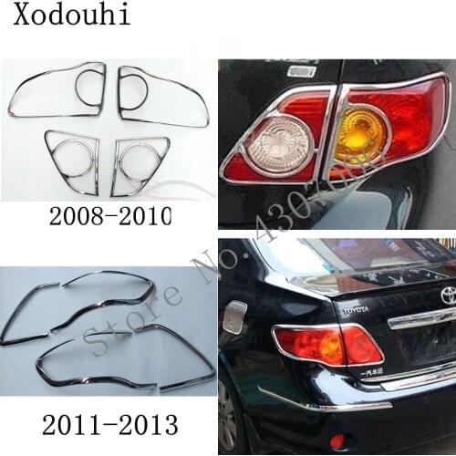 Car cover trim back tail rear light lamp frame parts 4pcs For Toyota Corolla Altis 2008 2009 2010 2011 2012 2013