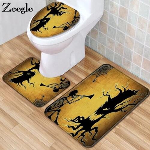 Zeegle Bath Mat Set Non Slip Bathroom Doormat Shower Mat Absorbent Toilet Pedestal Rug Washable Toilet Seat Cover Mat Toilet Set