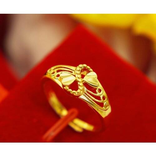 Simple Fashion 14K Yellow Gold Ring Jewelry for Women Wedding Engagement Anniversary Rings for Couple Lovers Statement Ring Gift