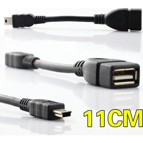 10cm mini 5pin T type USB to mini USB Host OTG Cable for DAC Portable Digital Amplifier tablet pc mobile phone mp4 mp5 300 pcs