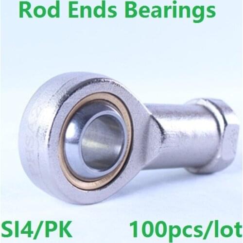 100pcs/lot SI4/PK 4mm Female Thread Metric Rod End Joint Right /Left Hand Fish Eye Ball Bearing