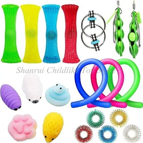 20 Pack Fidget Sensory Toy Set Stress Relief Toys ADHD Autism Anxiety Relief Stress Pop Bubble Fidget Toys For Kids Adults