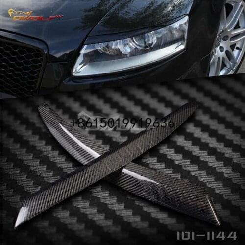 2004-09 FOR Audi A6 C6 4f lamp eyebrow modified carbon fiber lamp eyebrow 1 pair assembled with 3M glue