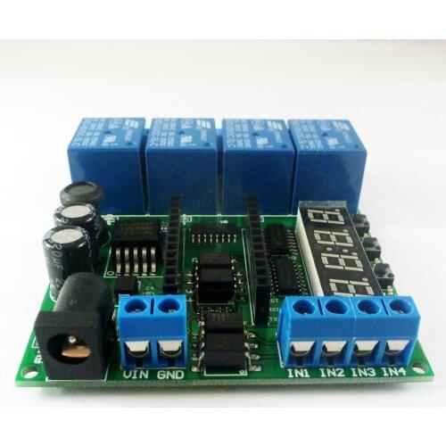 DC 5-24V 4 Channel Pro mini PLC Board Relay Shield Module for Arduino Multifunction Delay Timer Switch Board