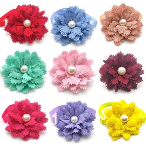 50/100 Pcs Dog Accessories for Large Dogs Cute Flower Dogs Pet Bow Ties Necktie Adjustable Pet Dog Grooming Supplies Bow Tie