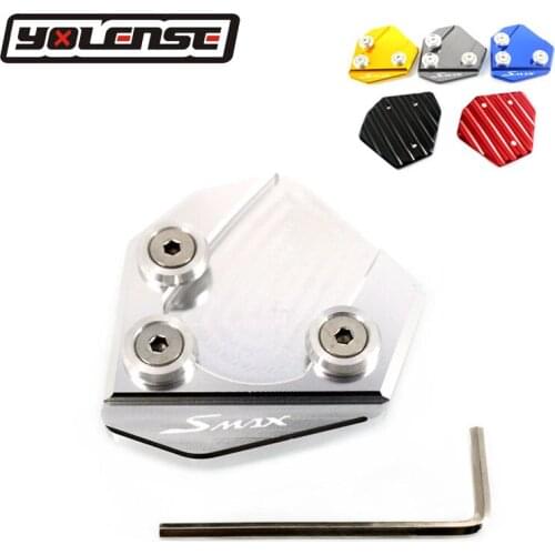 For YAMAHA SMAX155 SMAX 155 2013-2019 2018 Motorcycle CNC Aluminum Kickstand Foot Side Stand Extension Pad Support Plate Enlarge