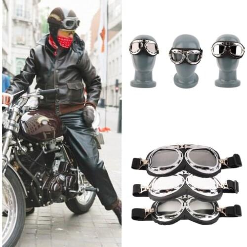 New Anti-UV Vintage Motorcycle Goggles gafas Pilot Biker Sunglasses Scooter Cafe Racer Glasses Off-Road Motocross Racing Eyewear