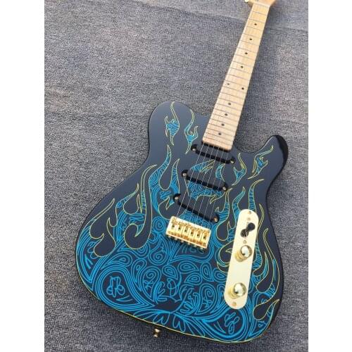 Free delivery / blue flame high quality gold TL Guitar / customizable China Electric Guitar