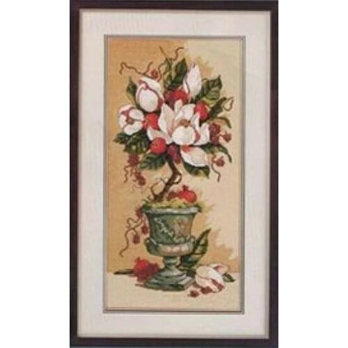 Free Delivery Top Quality Lovely Counted Cross Stitch Kit Urn of Magnolias Magnolia Flower Flowers dim 13637