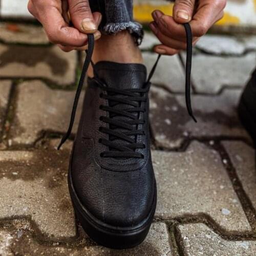 Knack Casual Male Shoes 060 Black (Black Base) seasonal Sport Lace-Up Spring Summer Fashion Orthopedic Casual inner Lining Cotton
