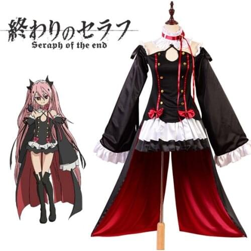 Hot Anime Seraph of the End Cosplay Costume Adult Girl Vampires Krul Tepes Uniform Cosplay Costume Halloween Carnival Costume