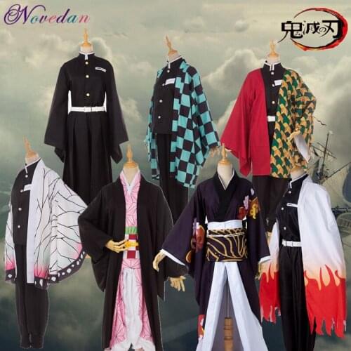 Anime Costume Demon Slayer Cosplay Tanjirou Kamado Nezuko Cosplay Costume Kimetsu no Yaiba Men Women Kimono Costume Halloween