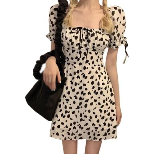 Sweet And Lovely Young Cow Girls Age Reduction Square Neck Dress In Summer Vestidos New