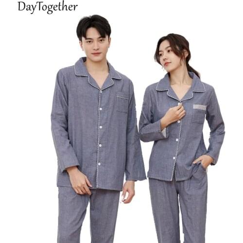Summer Womens Pajamas Solid Leisure Lovers Sleepwear Color Gray Pink Long Sleeve Nightgown Two-piece Suit