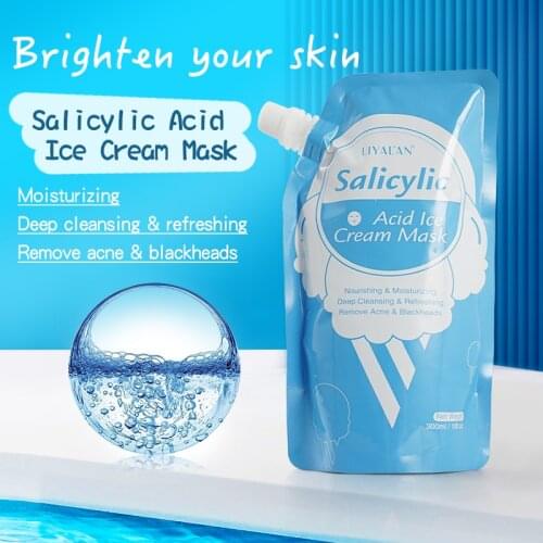 Aloe Vera Salcylic Acid Ice Cream Mask Collagen Facial Cleansing Pores Moisturizing Hydrating Face Anti Acne Nourish Whitening