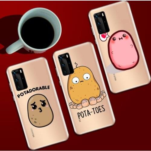 Brown potato cute cartoon Phone Case Transparent for Huawei honor Enjoy Y V 9 7 8 10 20 30 40 SE S E C lite pro plus 2019