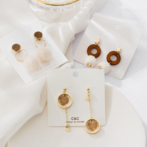 Fashion Party Lovely Heart Hair Earrings For Women New Acrylic Geometric Metal Hanging Earrings 2021 Trend Female Jewelry Gift