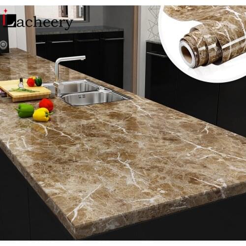 Marble Vinyl Film Self Adhesive Waterproof Wallpaper for Bathroom Kitchen Cupboard Countertops Contact Paper PVC Wall Stickers