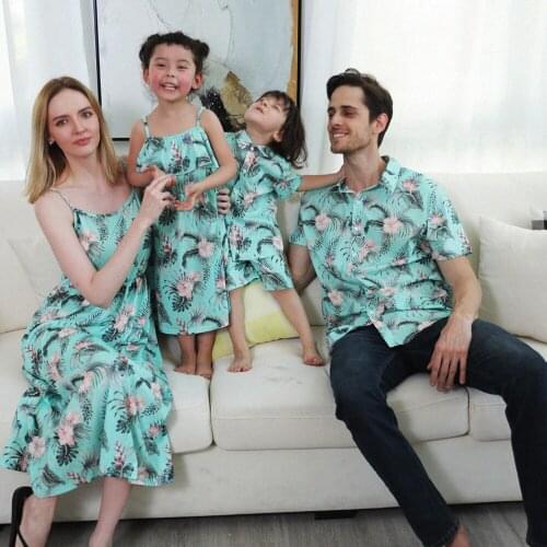 Outfits Short Sleeve Father Son Shirts Mom Baby Mommy and Me Clothes Flower Family Set Tank Mother Daughter Matching Dresses