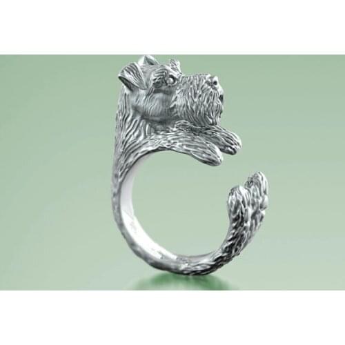 New Unique Vintage Schnauzer Ring High Quality Design Antique Silver Color Men Promise Rings Women Overwatch Aros
