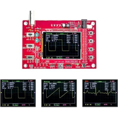 Oscilloscope DSO138 High Definition 2.4 Inch TFT Digital Oscilloscope 0-200KHz Bandwidth 1Msps Sampling Rate Tool