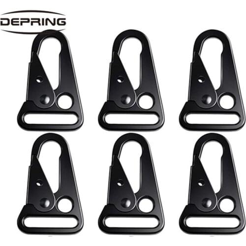 Outdoor 6pcs/set 1inch Loop Enlarged Mouth Clips Hooks Metal Buckle for Paracord Sling Backpack Hunting Accessories