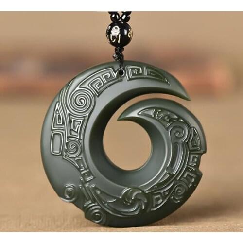 Natural Hetian Jade Pendant Necklace Jadeite Jewelry For Men Gifts Buddhist Lucky Carved Fashion Charm Women Amulet