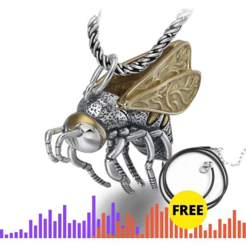 925 Sterling Silver Pendant Necklace Men Jewelry Women 925 Silver Bee Wings Movable LOVE FASHION Necklace P38