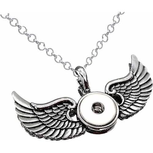 Interchangeable Wing Ginger 265 Snap Button Pendant Necklace Jewelry Fit 18mm Snap Button Charm jewelry For Women Gift