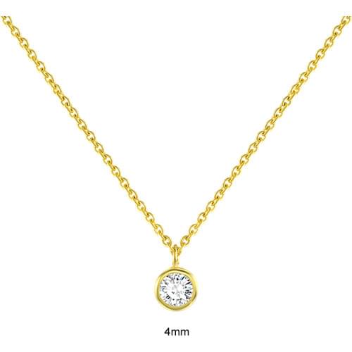 CANNER Single Drill Clavicle Real 925 Sterling Silver Necklace For Women 2020 Jewelry Diamond Chain Choker 2 2.5 3 3.5 4mm