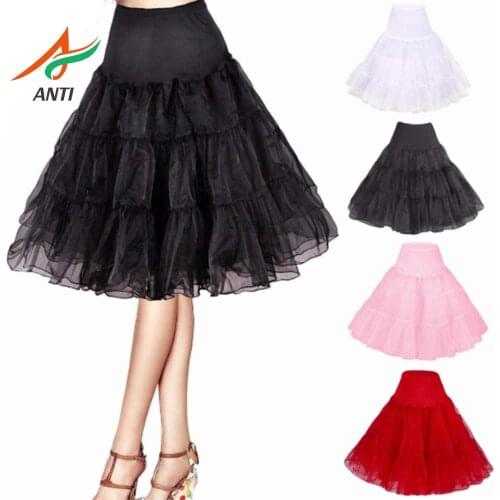 ANTI Free Short Organza Halloween Petticoat Crinoline Vintage Wedding Bridal Petticoat for Wedding Dresses Underskirt Rockabilly
