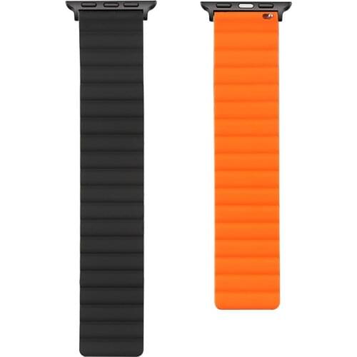 Two-tone Silicone Strap For Apple Watch Band Series 6 SE 5 4 3 2 1 38MM 40MM 42MM 44MM Magnetic Belt Bracelet for iwatch loop
