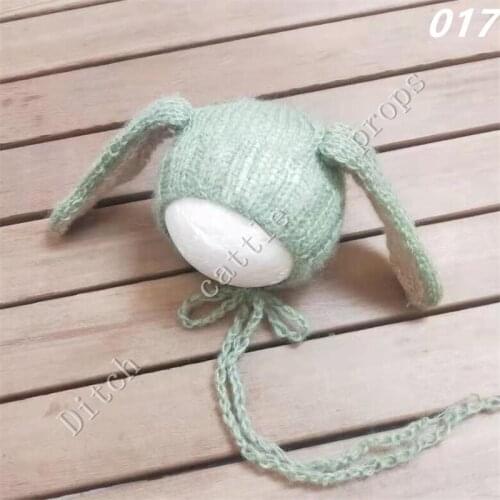 Handcraft Baby Hand Knit Mohair Hat Newborn Photography Props Long Ear Cap