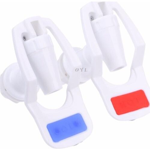 2 Pcs Water Dispenser Replacement Push Type White Plastic Tap Faucet Kitchen drinking supplies