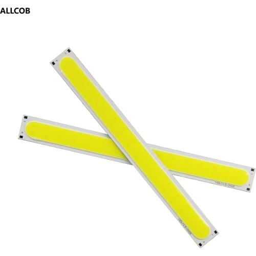 Hot 5pcs 10pcs 140mm 14.5mm LED COB Strip 6W 12V DC Cold white COB LED source for DIY Bicycle work lamp light