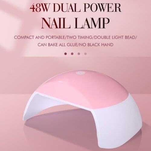48W Power Nail Art Lamp LED UV Nail Polish Curing Dryer Fast-Dry Light USB Portable Phototherapy Machine for Home Salon