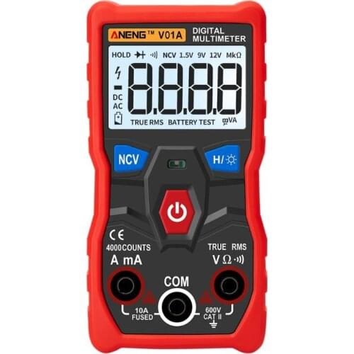 V01A Digital Multimeter Auto Range True RMS NCV DATA HOLD Backlight Flashlight