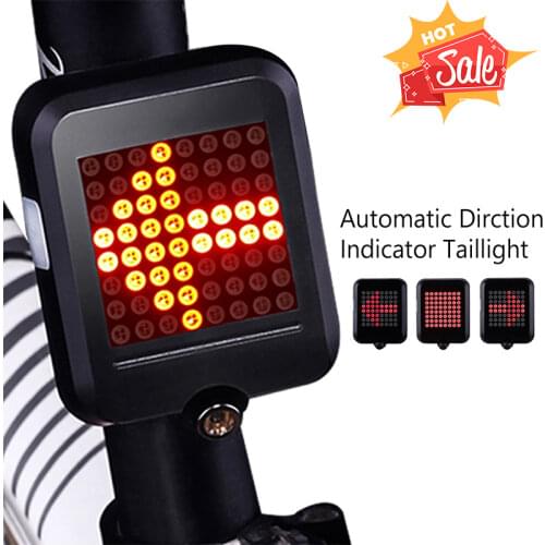 Bicycle Light Automatic Direction Indicator Taillight USB Charging Mountain Bike Safety Warning Light bisiklet aksesuar