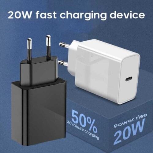 High Quality Fast Charging USB-C Charger Power Adapter PD20w Charger For IPhone 12 Series Fast Charger For Huawei Samsung