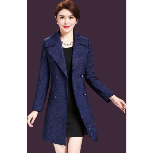 2021 Korean Version Women Turndown Collar Long Trench Coat Windbreaker Plus Size Formal Womens Fashion Oversize Trench 4xl