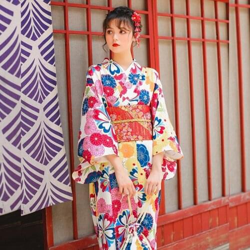 Womens Yukata Traditional Japan Kimono Robe Photography Dress Cosplay Vintage Clothing