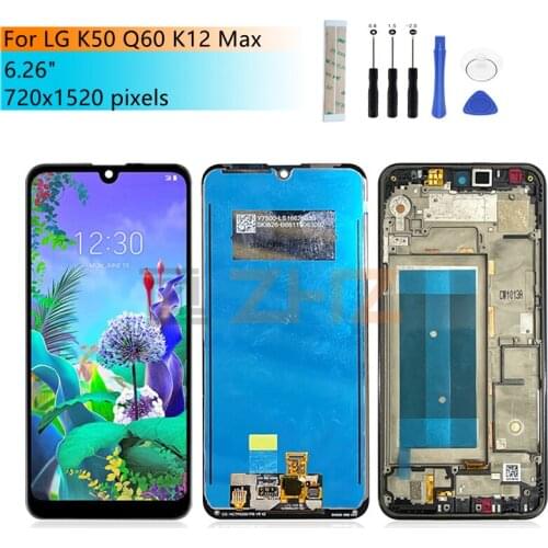 For LG K50 Q60 LCD Display Touch Screen Digitizer Assembly For LG K12 Max Display LMX520EMW Replacement Repair Parts 6.26"