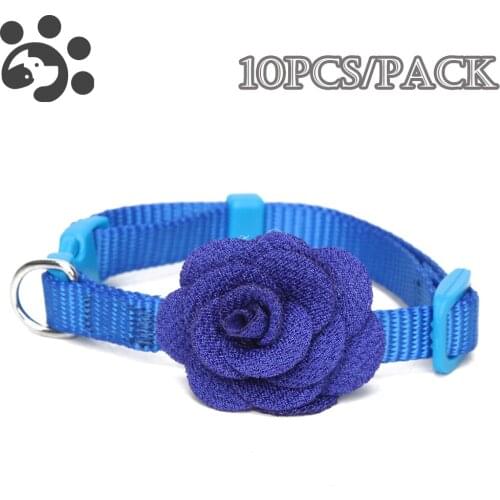 10pcs Blue Cat Collar for Small Dogs Kitten Breakaway Adjustable Pet Collars Cute Flower Necklace Red Collar Chihuahua MP0033