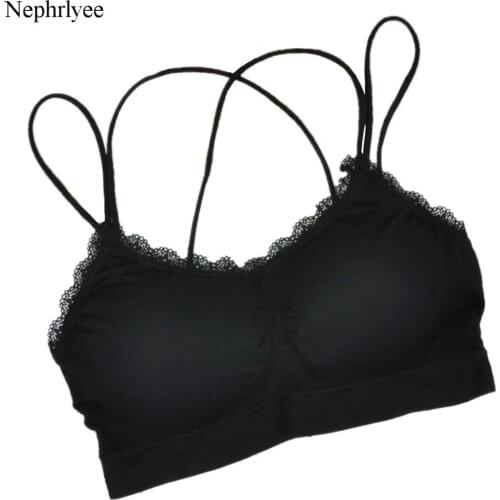 2021 New Sexy Lace For Women Cross Back Bra Padded Shockproof Soft Comfort Sport Bra Tops Push Up Bras Female Brassiere CA281