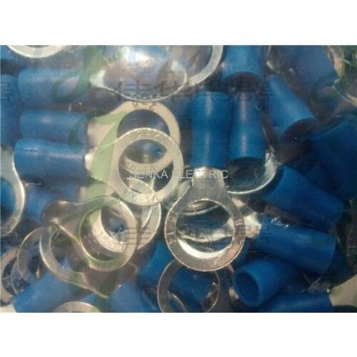 500pcs RV2-12 AWG16-14 Circular pre-insulating terminal 1/2 Round shape Cold pressed crimp ring terminals