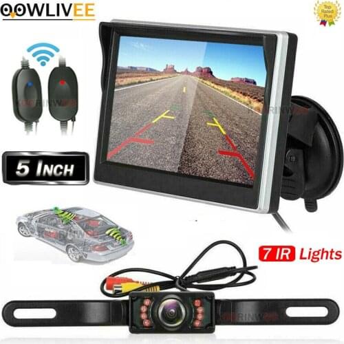 OOWLIVEE License Car Rear View Camera Wireless Wiring Kit 2.4GHz Vehicle Cameras Wireless Transmitter/Receiver Easy Installation