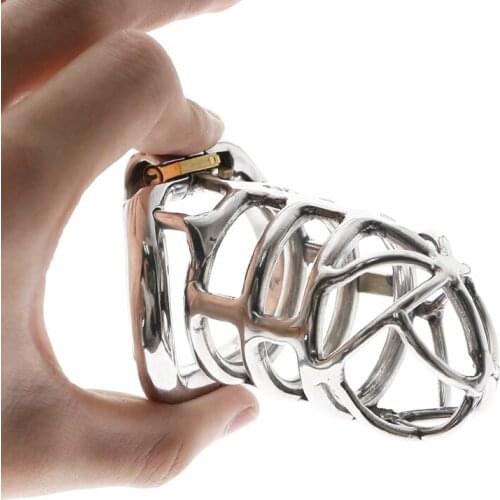 BDSM Stop Masturbation Cock Cage Metal Chastity Cage Belt Device Metal Prevent Erection Male Penis Cage Ring Sex Toys For Male