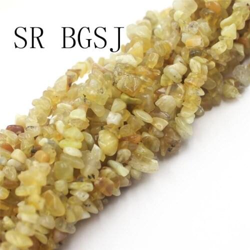 Free Shippning 7-8mm Freeform Yellow Opal Chips Beads Natural Stone Beads DIY for Jewelry DIY 34inch